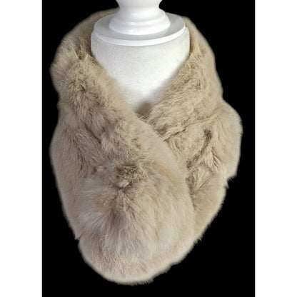Vintage Genuine Rabbit Fur Pull-Through Scarf
