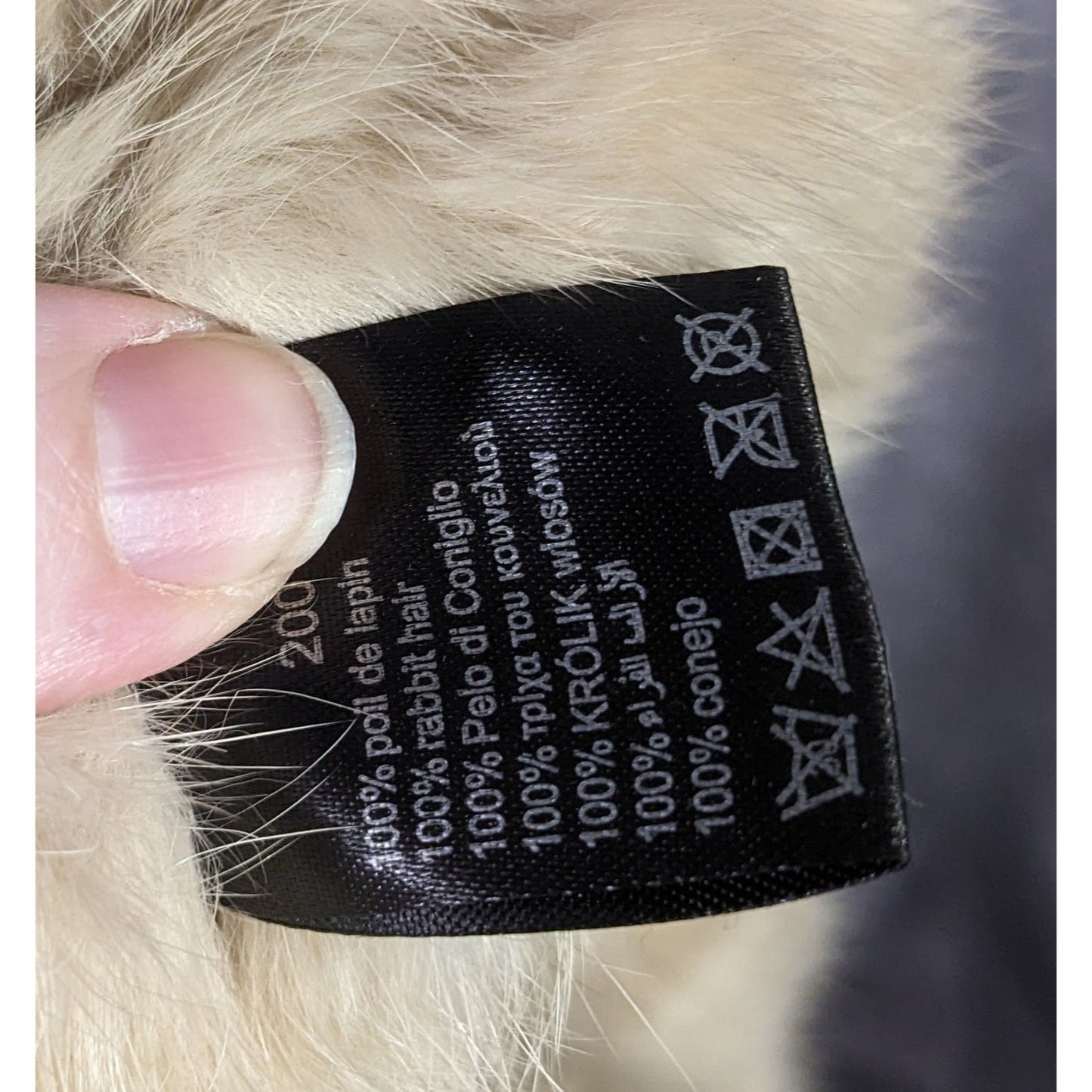 Vintage Genuine Rabbit Fur Pull-Through Scarf