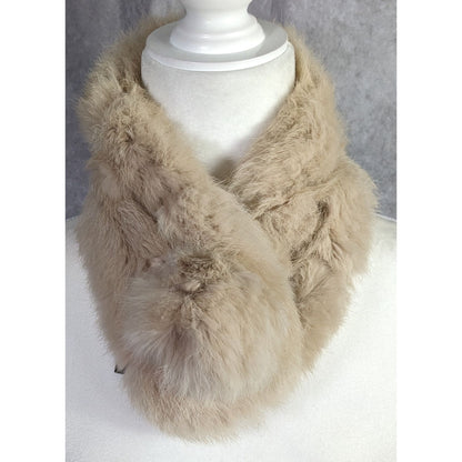 Vintage Genuine Rabbit Fur Pull-Through Scarf