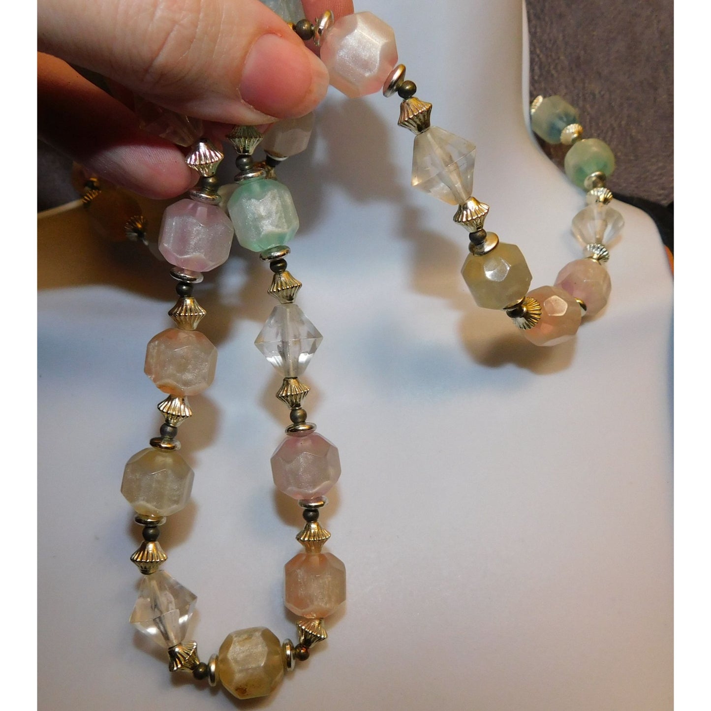 Chunky Pastel Shimmer Candycore Beaded Necklace