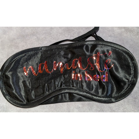 Coquette Namaste in Bed Black Satin Sleep Eye Mask
