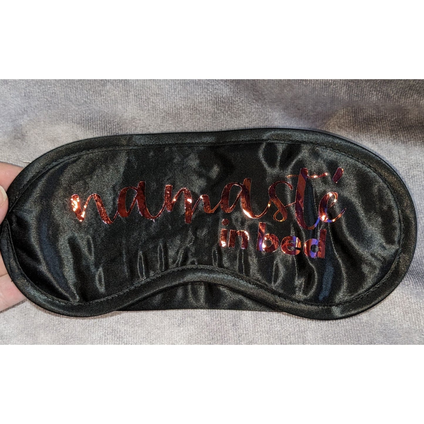 Coquette Namaste in Bed Black Satin Sleep Eye Mask