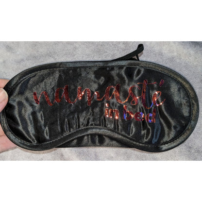 Coquette Namaste in Bed Black Satin Sleep Eye Mask