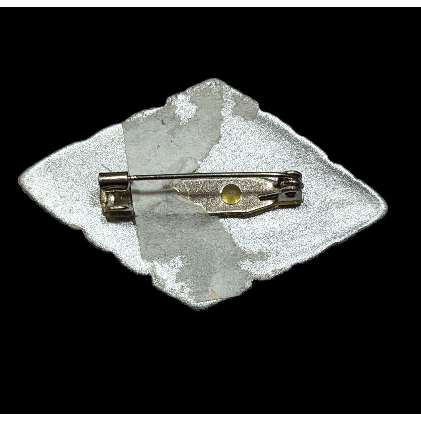 Vintage Art Deco Style Silver Tone And Black Brooch