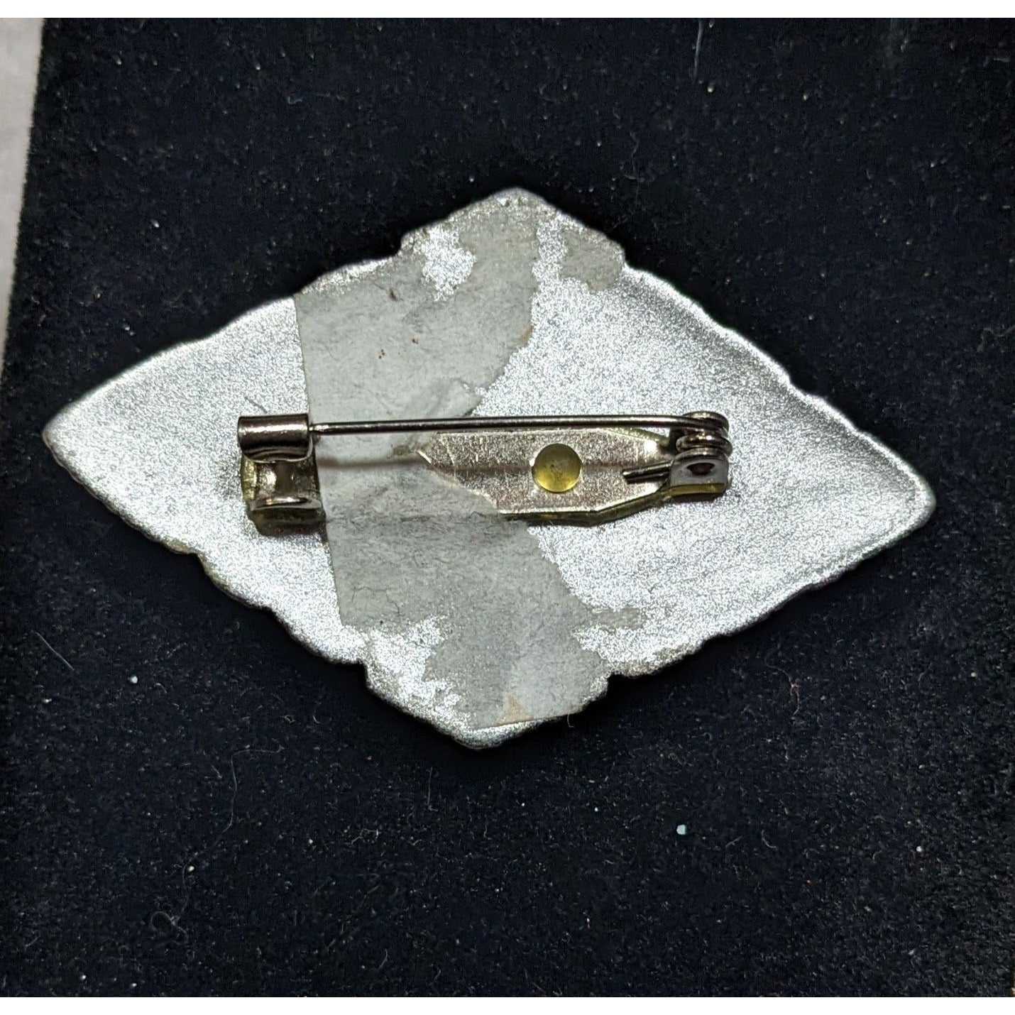 Vintage Art Deco Style Silver Tone And Black Brooch