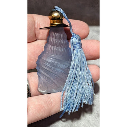 Mermaidcore Frost Glass Blue Seashell Mini Glass Bottle