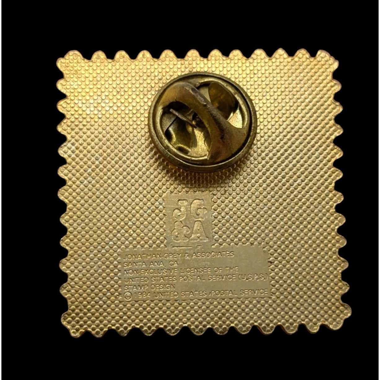 Vintage 1984 USPS Yellow Ladys Slipper 20¢ Stamp Lapel Pin By JG&A