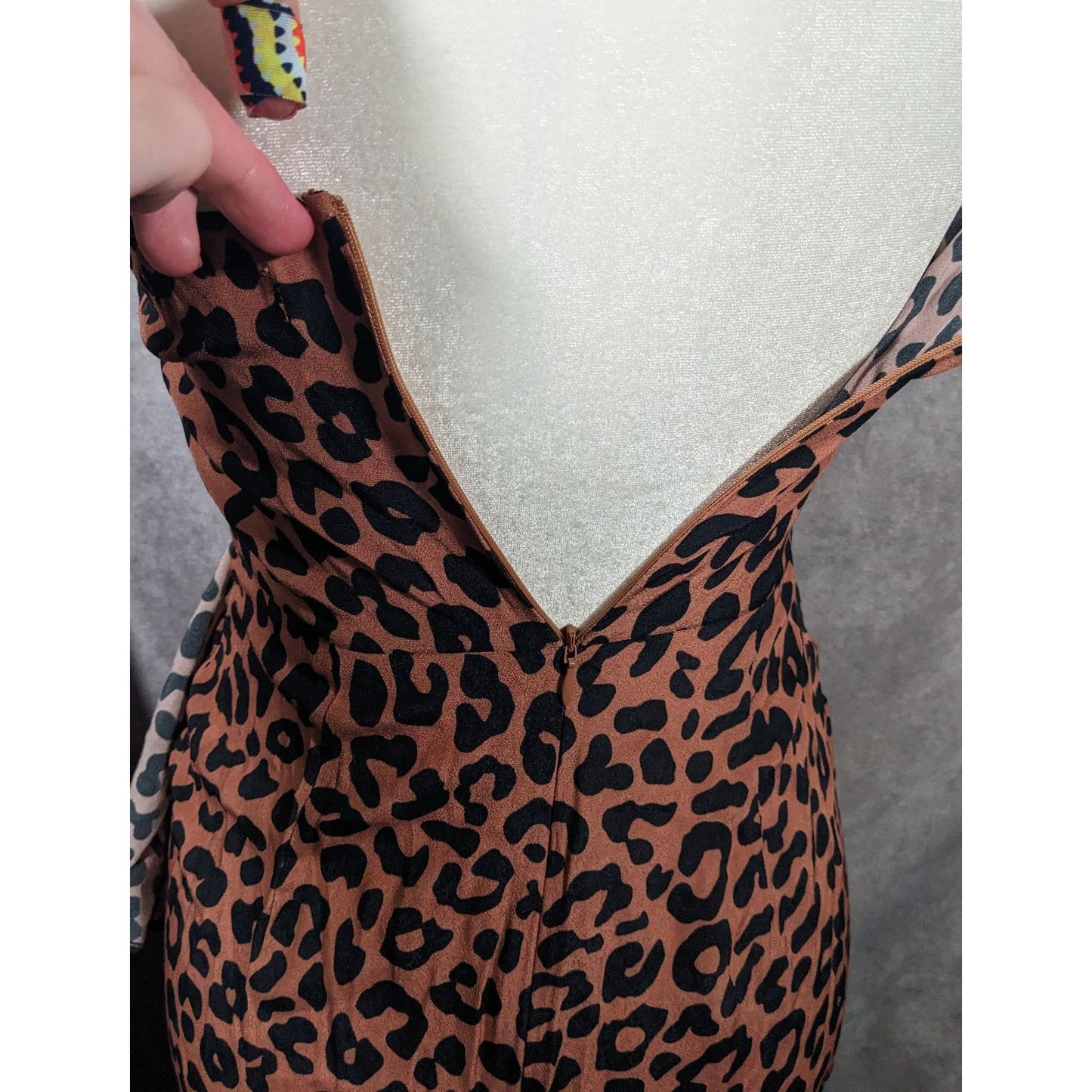 Lovers + Friends Ellie Midi Leopard Print Spaghetti Strap Ruffle Dress Size XS