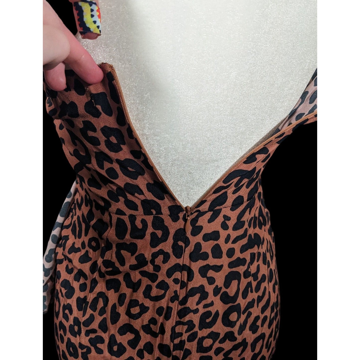 Lovers + Friends Ellie Midi Leopard Print Spaghetti Strap Ruffle Dress Size XS