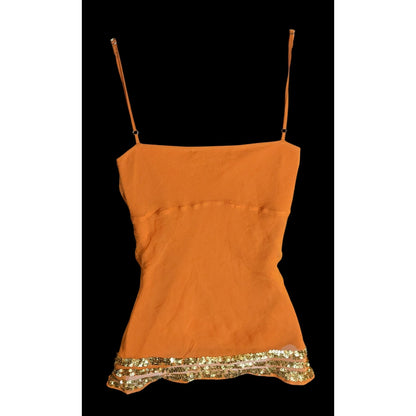 Vintage Kenneth Cole Tank Top Gold Orange Boho Glam