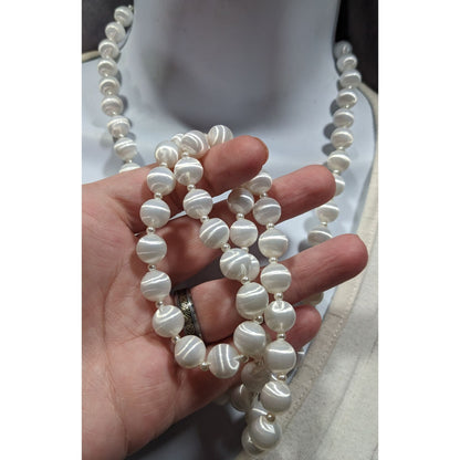 Vintage Sarah Coventry White Silk Beaded Necklace