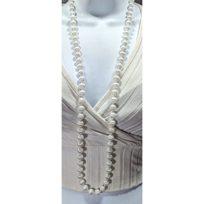Vintage Sarah Coventry White Silk Beaded Necklace