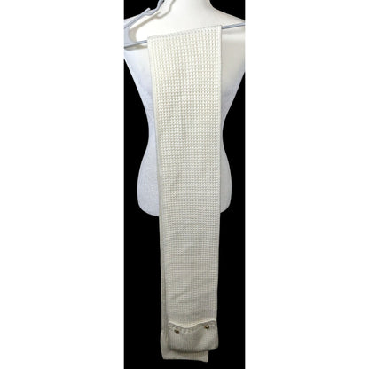 Michael Kors Cream Knit Rectangle Scarf With Pockets