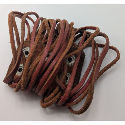 Boho Western Vintage Leather Fringe Wrap Bracelet Brown Snap Cuff