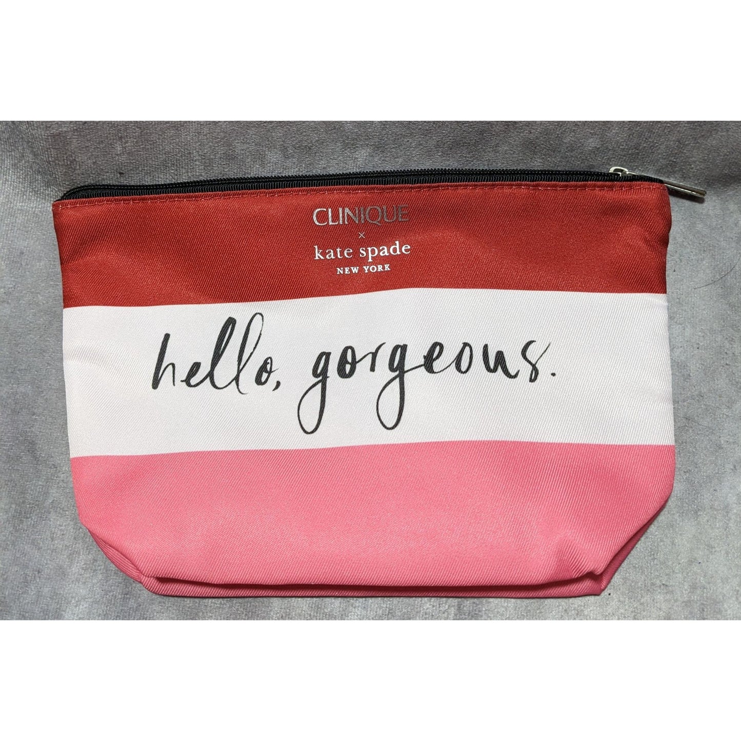 Kate Spade x Clinique Striped Cosmetic Bag