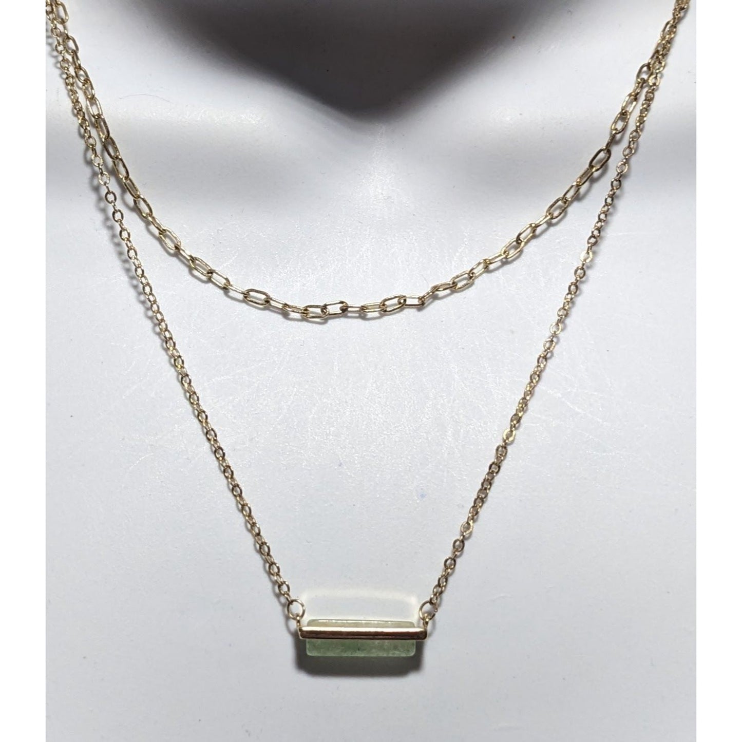 Minimalist Layered Chain Stone Necklace