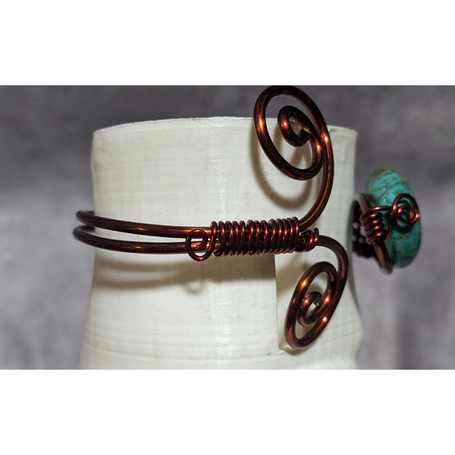 Copper Turquoise Wire Wrapped Bracelet