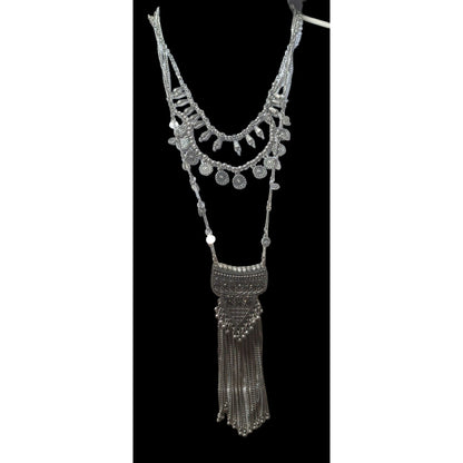 Bohemian Multilayer Charm Fringe Necklace