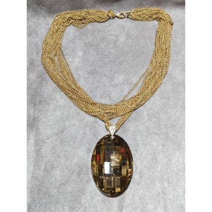 Charming Charlie Gold Glam Glass Necklace