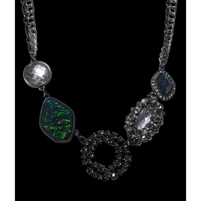 Simply Vera Green And Silver Abstract Necklace