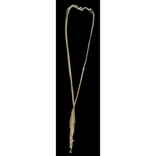 Vintage Abstract Pillar Tassel Necklace