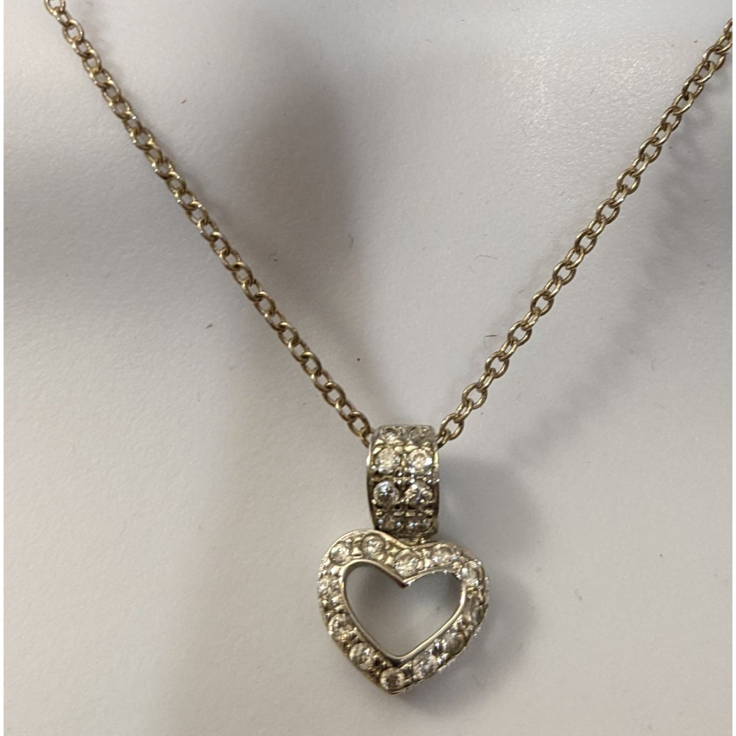 Sterling Silver Cubic Zirconia Heart Pendant