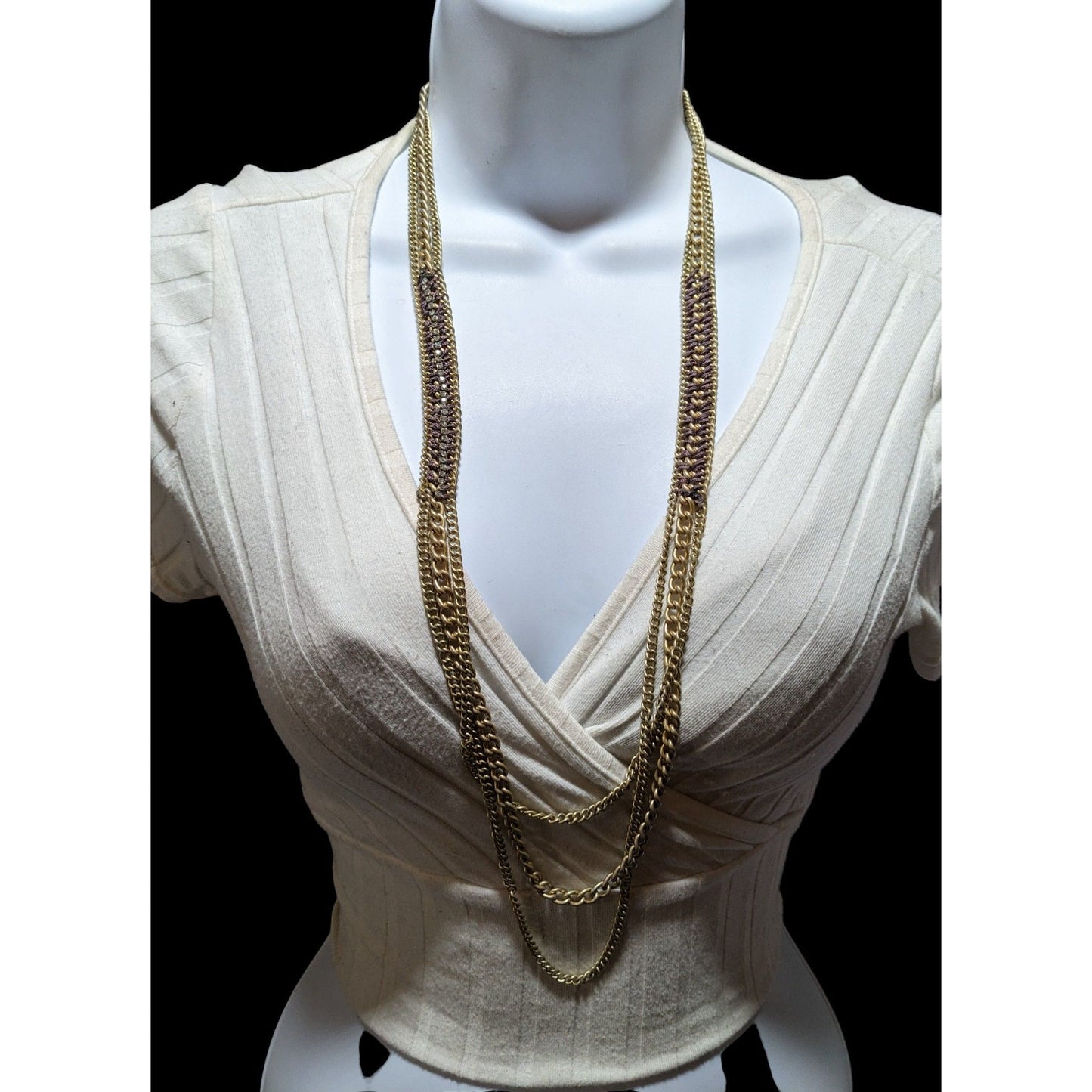 Banana Republic Gold Beaded Chain Necklace