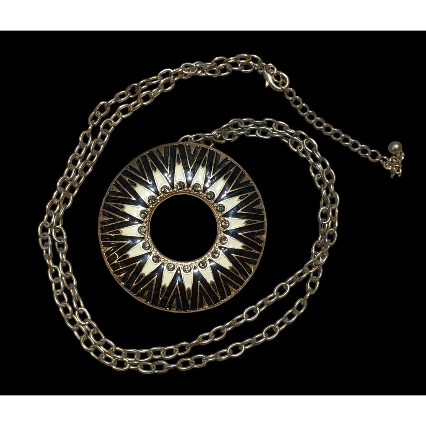 Vintage Boho Chic Sunburst Pendant Necklace