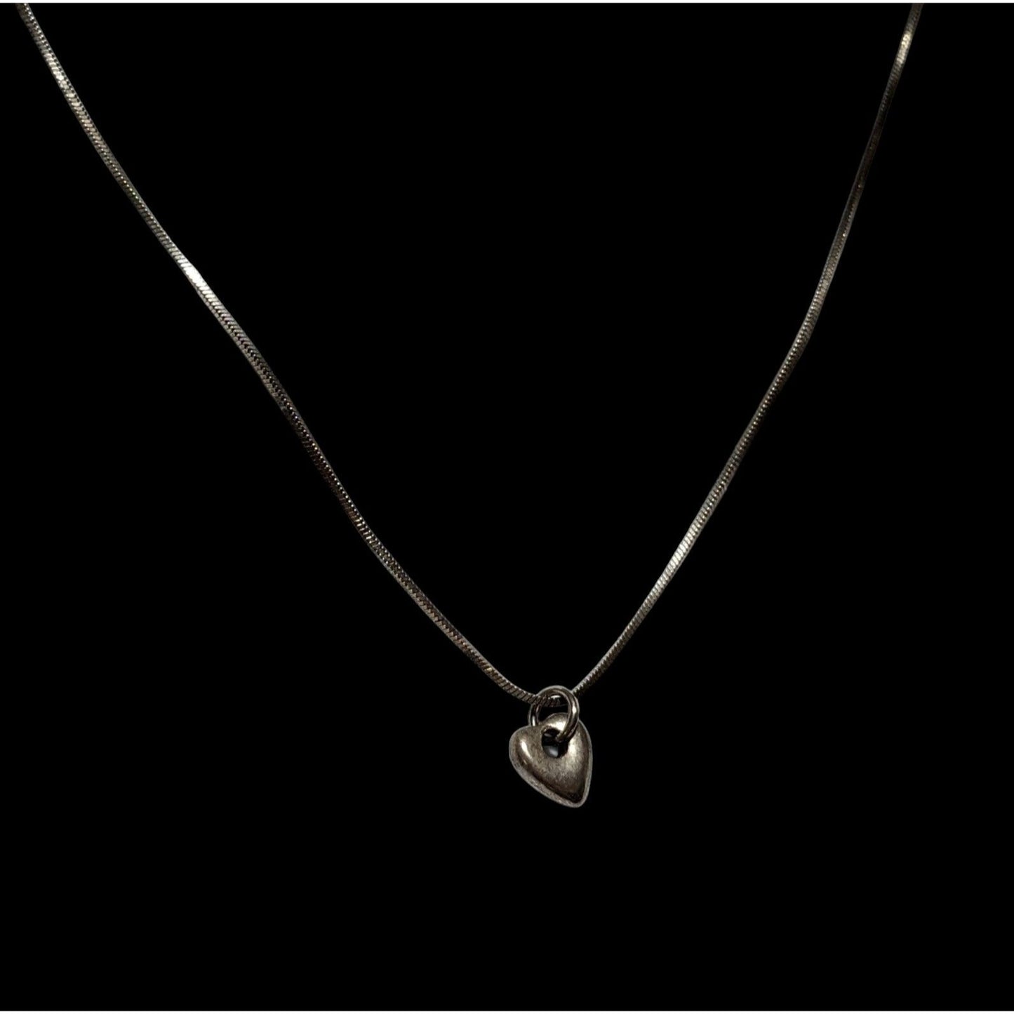 Minimalist Silver Heart Charm Necklace