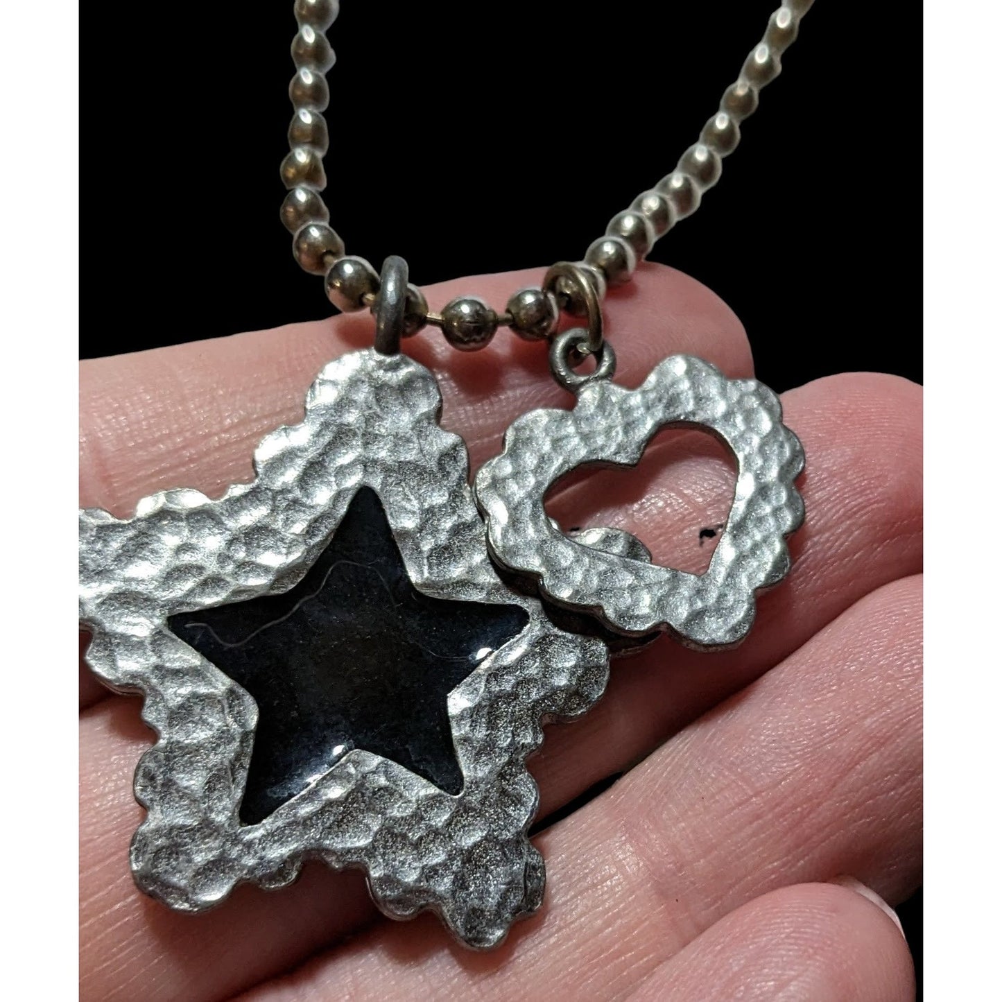 The Limited Hammered Heart Star Necklace