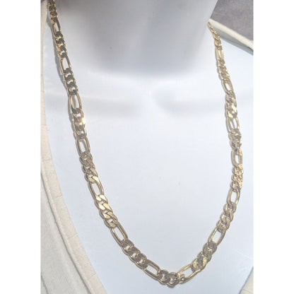 24k Gold Plated Figaro Chain Necklace