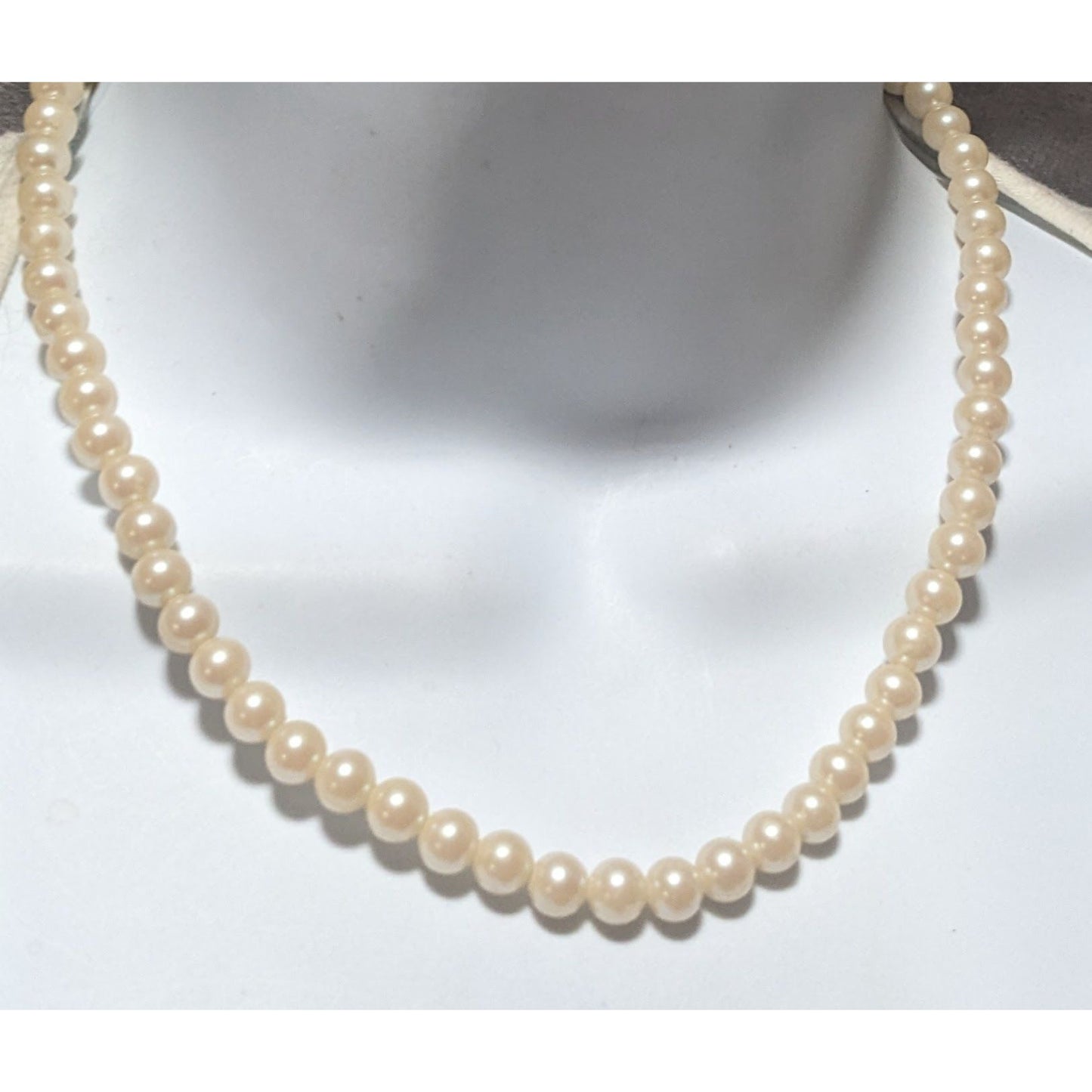 Vintage Japan Faux Pearl Necklace With Silver Clasp