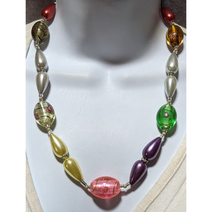 Metallic Glass Rainbow Rainbow Necklace