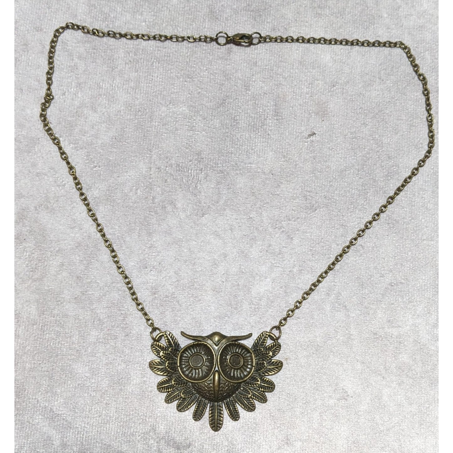 Gold Steampunk Owl Necklace