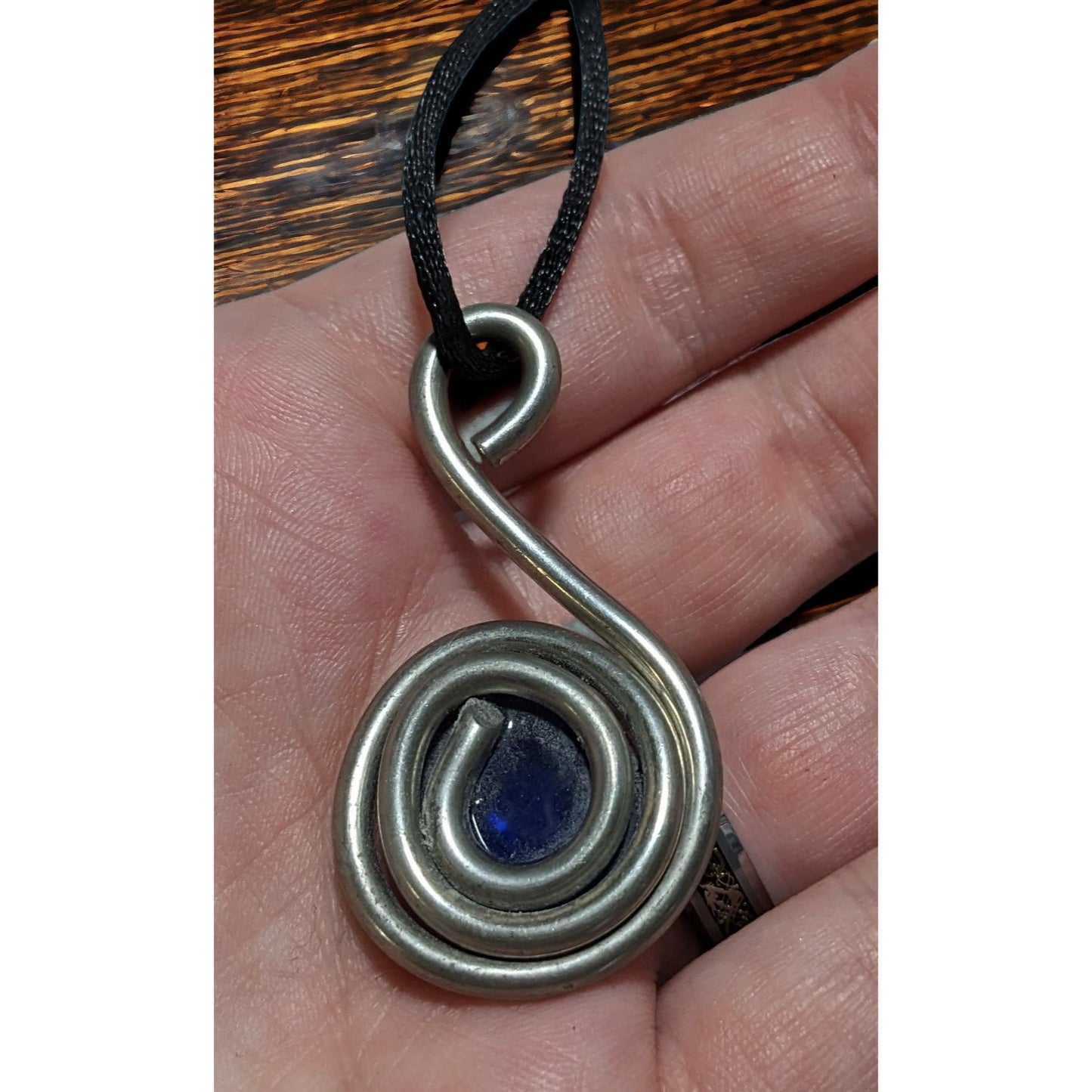 Cobalt Glass Swirl Necklace