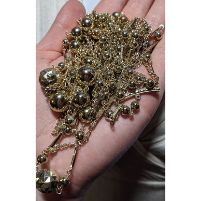 Vintage Multilayer Glam Gold Beaded Chain Necklace