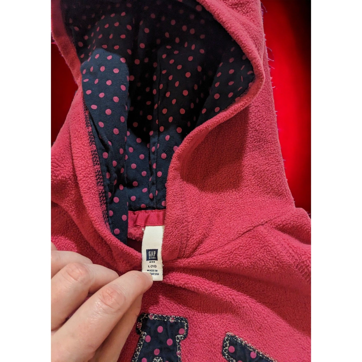 Gap Pink Polka Dot Hoodie