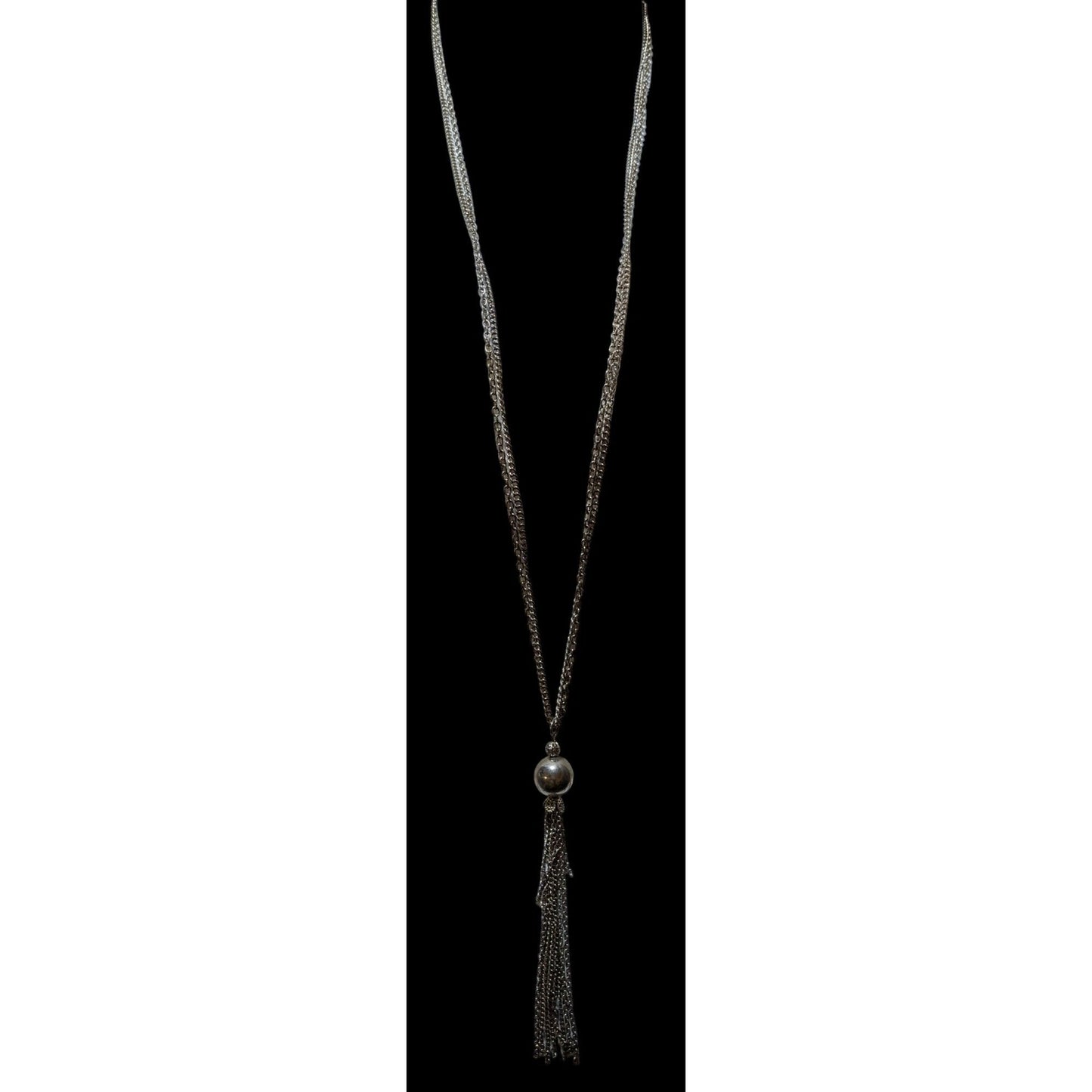 Silver Chain Tassel Necklace