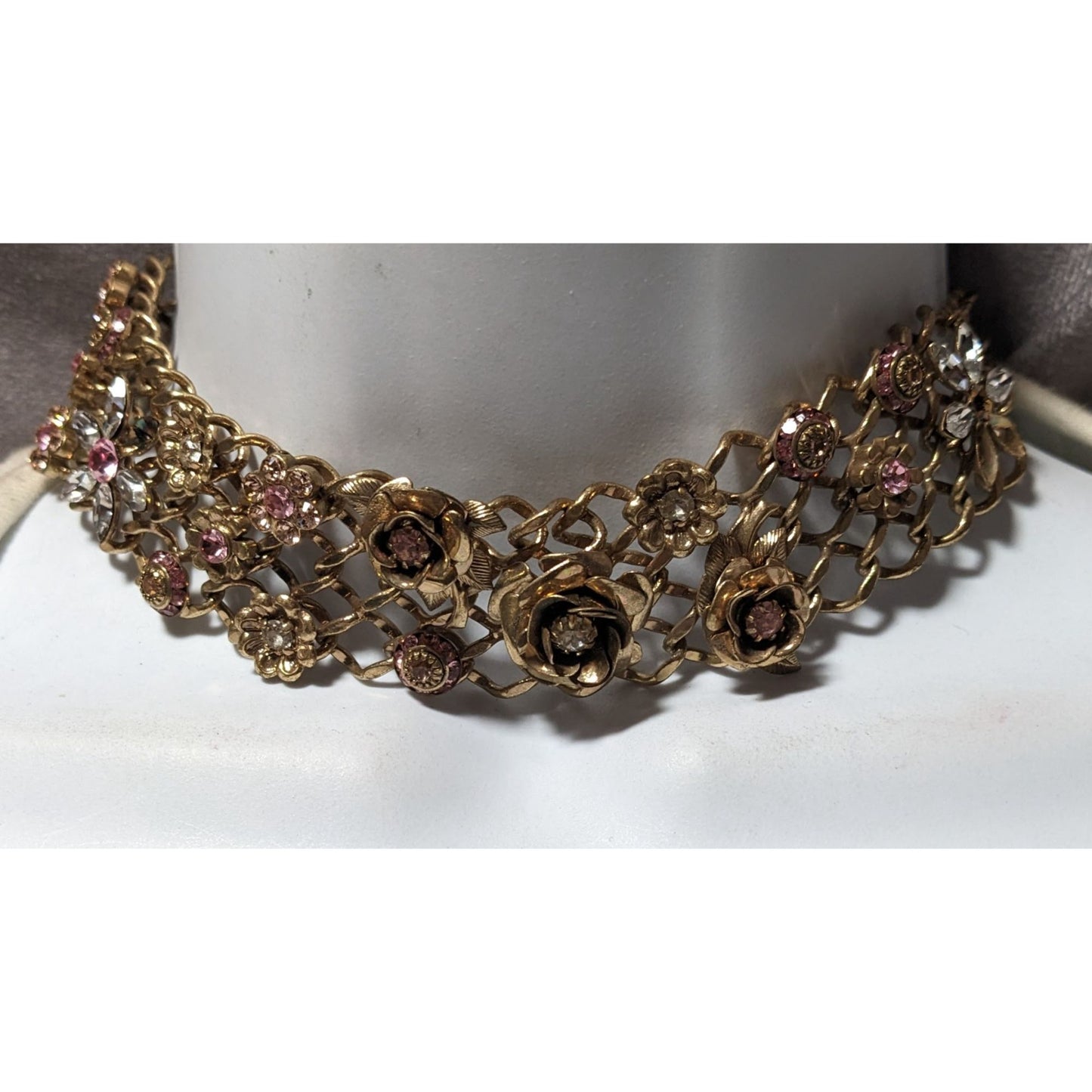 Carolee Vintage Coquette Floral Rhinestone Choker