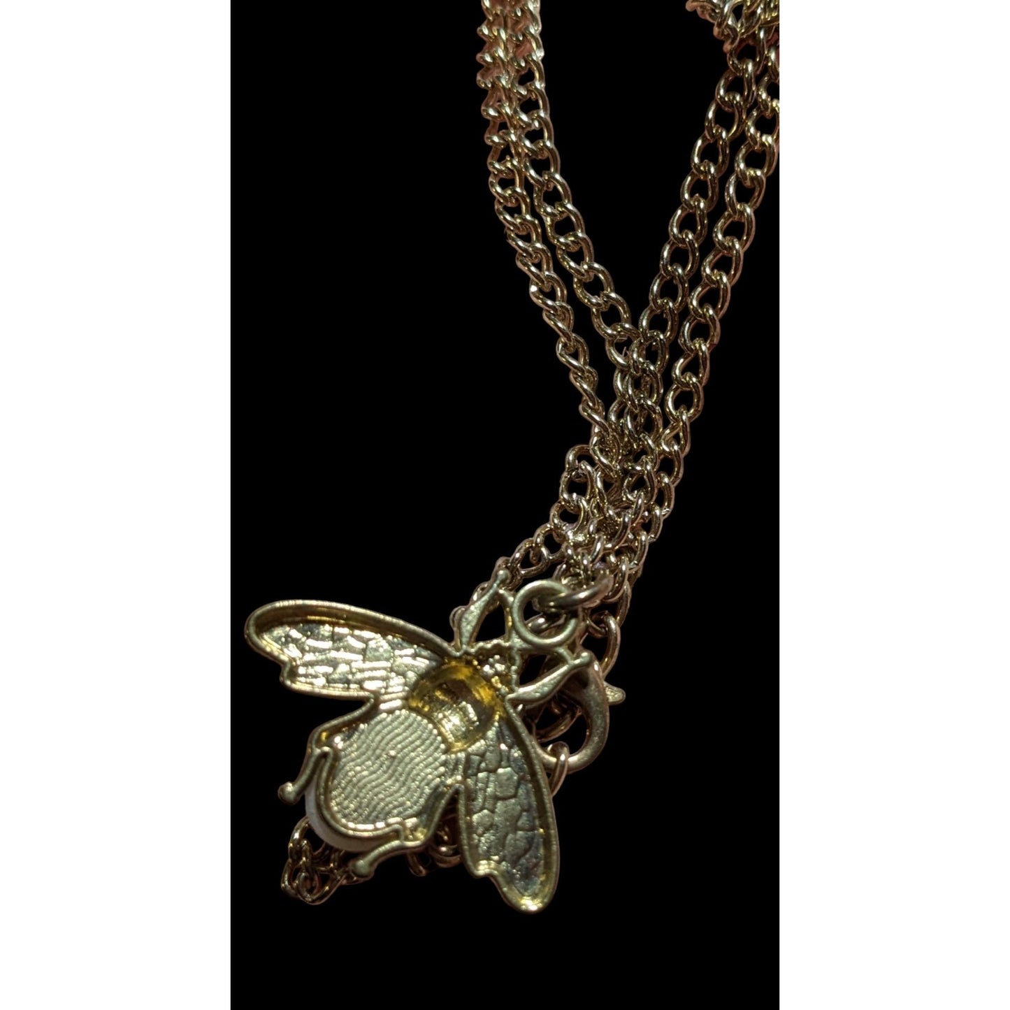 Gold Pearl Bee Necklace