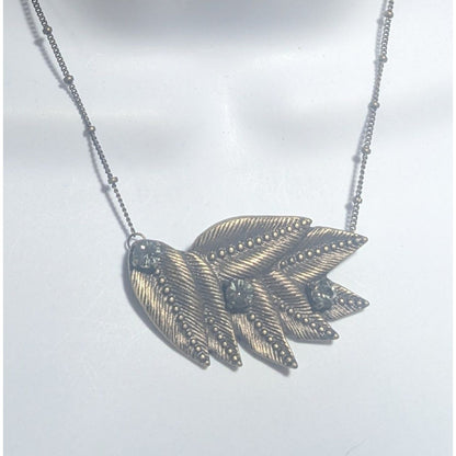 AEO Gold Rhinestone Leaf Necklace