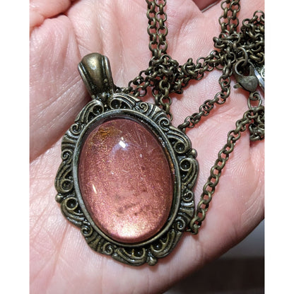 Victorian Dusty Rose Medallion Necklace