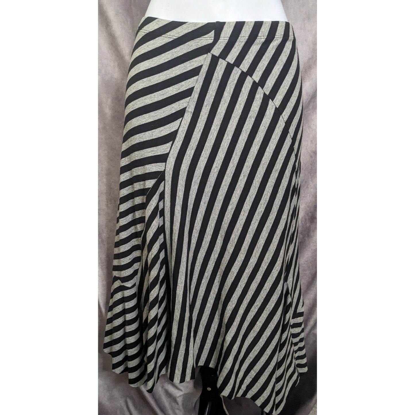 SoleMio Gothic Striped Asymmetrical Skirt