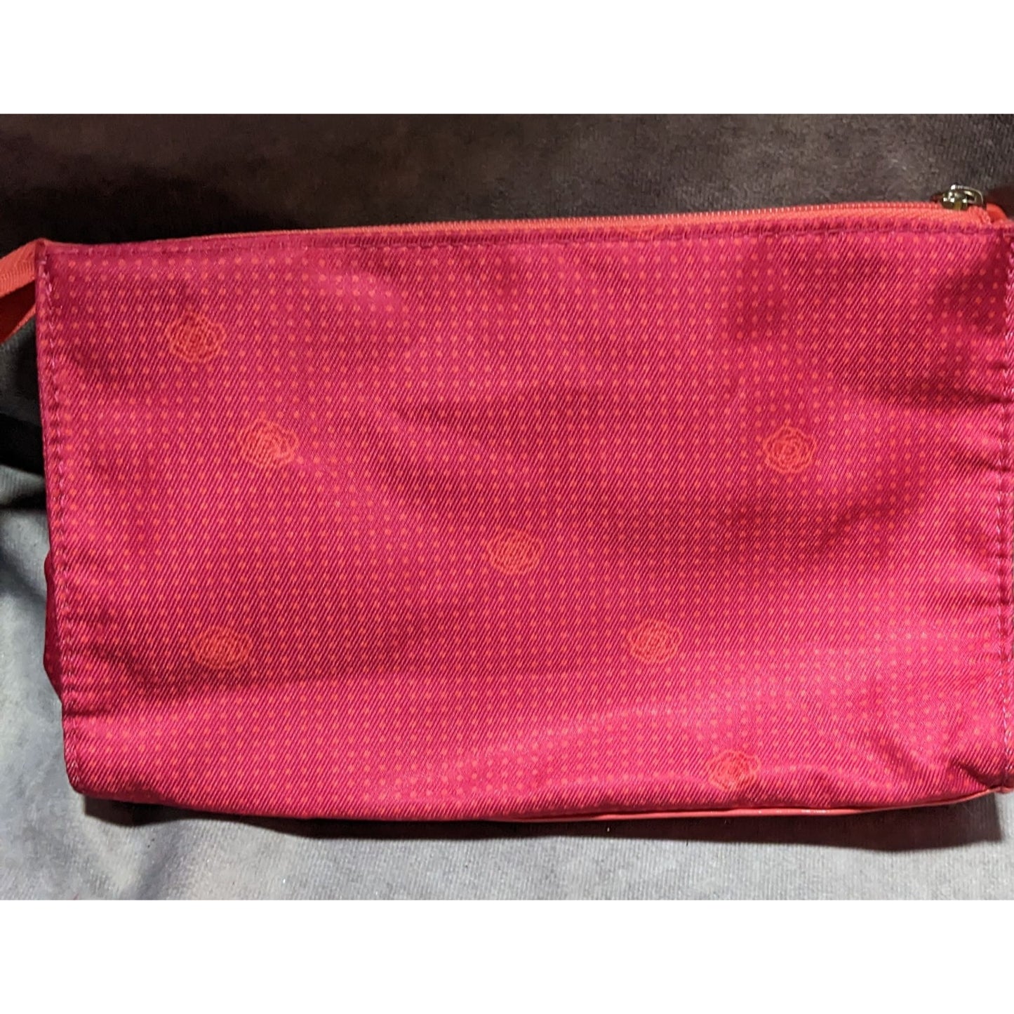 Lancome Paris Pink Floral Cosmetic Bag