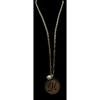 Plunder Jewelry Monogram "K" Medallion Necklace