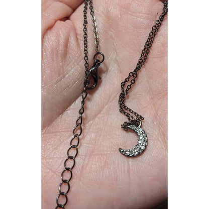 Minimalist Rhinestone Crescent Moon Necklace