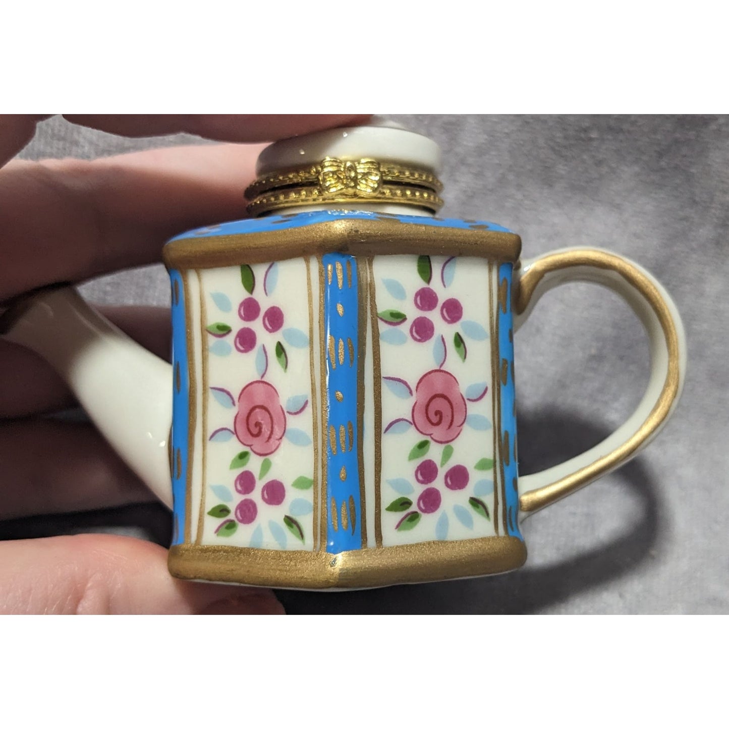 Vintage Cottagecore Teapot Trinket Box