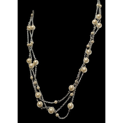 Chaps Multilayer Chain Pearl Necklace
