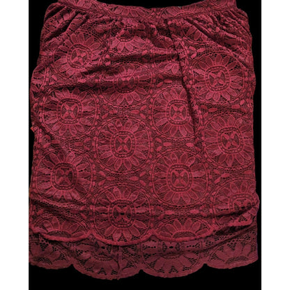 Xhilaration Burgundy Floral Lace Gothic Skirt