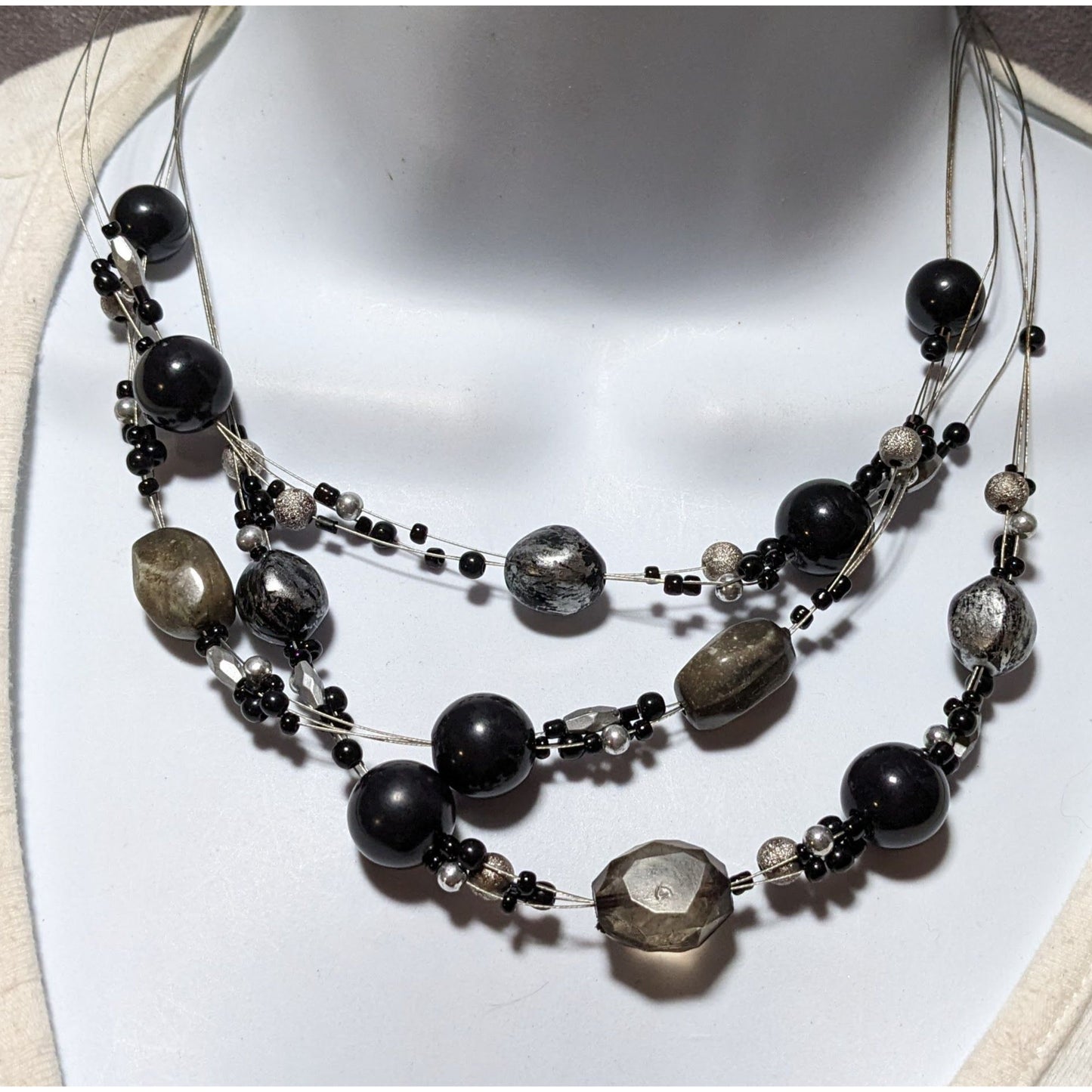 Gothic Beaded Floating Necklace